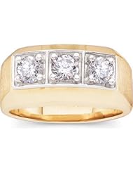 1 CT TW 14K Yellow Gold Gents Diamond Ring