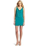BCBGMAXAZRIA Women's Yulia Round Neck Draped Sleeve Dress