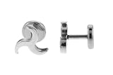 Stainless Steel Cyclone Stud Earrings - 10mm - 16G - Sold as a Pair