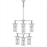 ArroyoCraftsman Franklin Long Body Nine Light Chandelier