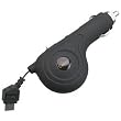 PREMIUM CELLET RUBBERIZED RETRACTABLE CAR CHARGER for APPLE iPOD (SHUFFLE, VIDEO, NANO, ETC...)