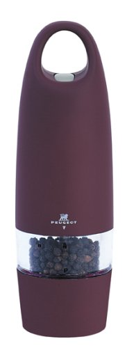 Peugeot Zest Electric Pepper Mill, Soft-Touch Plum