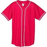 Wicking Mesh Button Front Jersey With Braid Trim