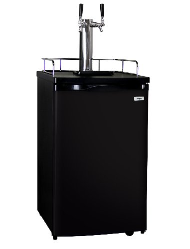 Kegco K199B-2 Kegerator Beer Dispenser - Double Faucet - D System - Black Door On Sale