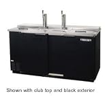 Beverage Air 69 Draft Beer Dispenser Cooler, Two Door, Three Keg, Two Single Faucets, Stainless Steel, DD68-SS-FRT-BR