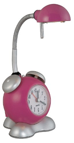 Lite Source LS-20249H PINK Timely Clock Desk Lamp - Hot Pink