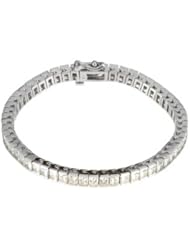 14K White Gold 9 1/2 ct. Created Moissanite" Line Bracelet