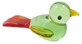 Miniature Glass Animal Figurines Green Bird