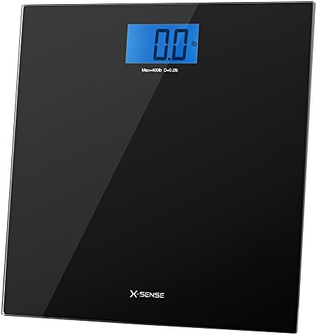 X-Sense Precision Digital Body Weight Bathroom Scale with Step-On Technology &amp; Large Easy-to-Read Backlit LCD, Black