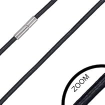 2mm Leather Chain Necklace with Stainless Steel Clasp 19" Length