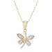 10k Yellow Gold Dragonfly Pendant with Diamond-Accent