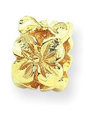 Detailed Flower Charm in 14K Yellow Gold for 3mm Charm Bracelets