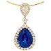 Ceylon Sapphire and Diamond Pendant in 18kt yellow gold
