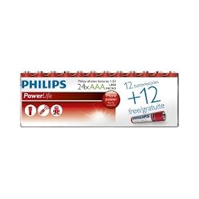 Philips Powerlife LR03 AAA Alkaline (12+12 = 24pk) 12 3024pp,