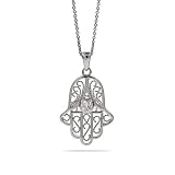 Vintage Style Filigree Sterling Silver Hamsa Pendant
