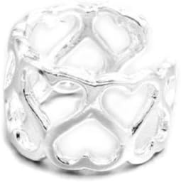 High Polished Solid Sterling Silver Open Heart Design Ear Cuff Wrap, Includes Special Gift Pouch.