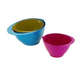 Assorted Colors 3 Pc. Melamine Mixing Bowl Set Precidio by 
