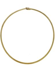 18K Yellow Gold Omega Flat 4mm Necklace 20 Inch