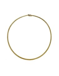 18K Yellow Gold Omega Flat 4mm Necklace 18 Inch