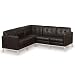 Wall Street Corner Sofa Black Faux Leather