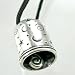 Celestial Bell Chime Pendant with Stars and Moons in Sterling Silver on Black Cord, #9067