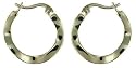 Silver Ladies Fancy 17mm Hoop Earrings