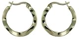 Silver Ladies Fancy 17mm Hoop Earrings