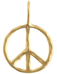 Peace Symbol Charm and Pendant in 24 Karat Gold Vermeil