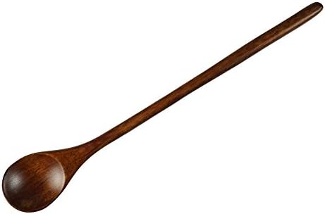 Hekunn Handmade Good Grips Wooden Long-handled Small Spoons for Baby Feeding Coffee Tea Spoon Long Handle Mixing Spoon (2pcs)