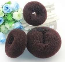 Hot Hair Donut Bun Ring Styler Maker Brown 1 Set 3 Pieces( 1 Small 1 Medium 1 Large) by akalamy
