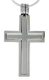 1 1/4 (28 mm) Surgical Steel Cut-Out Cross Pendant