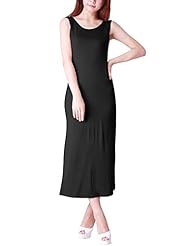 Sleeveless Tank Cotton Stretchy Summer Scoop Neck  Dress