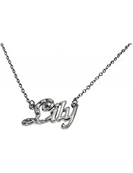 Name Necklaces Lily - Personalized Necklace White Gold Plated 18K, Belcher Chain, 2mm Thick