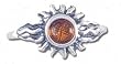 Solid Sterling Silver Amber Sun Ring