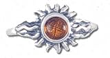 Solid Sterling Silver Amber Sun Ring