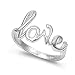 Sterling Silver 7mm Script Love Ring (Size 4 - 10)