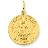 24k Gold-plated Sterling Silver Infant of Prague Medal