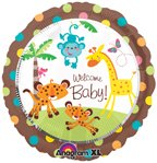 Baby Jungle Animals Welcome Baby 18" Mylar Balloon