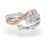 14K Rose and White Gold Diamond Ring