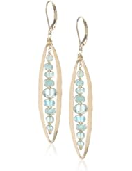 Dana Kellin Textured Oval Frames with Graduated Tranquil Stones In The Center Earrings