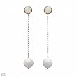 Made in Italy Pleasant Earrings With Mother of pearls and Simulated gems Made of 925 Sterling silver. Total item weight 15.8g Length 76mm