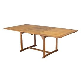 Tensen PS02T-17B Balau Wood Rectangular Butterfly Leaf Table (102 1/2-Inches)