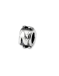 Letter N, Alphabet Charm in Sterling Silver For 3mm Charm Bracelets