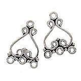Bali Silver Scroll Chandelier Earrings Parts 21.5mm