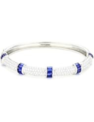 CZ by Kenneth Jay Lane "Traditional" Hinged Tubular Set Deco 15 Cttw Bracelet