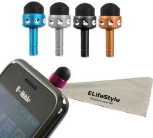 ELifeStyle 4 Pack of 2 in 1 Dustproof Plug + Mini Rhinestone Bling Colorful Universal Stylus pen Styli Capacitive Touch Screen Pen for phones and ipod