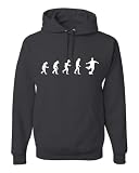 ShirtLoco Men's Evolution Of Man To Soccer Hoodie Sweatshirt, Charcoal 2XL