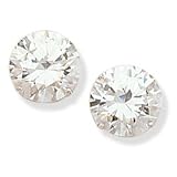 10MM Clear CZ stud Sterling Silver Earrings