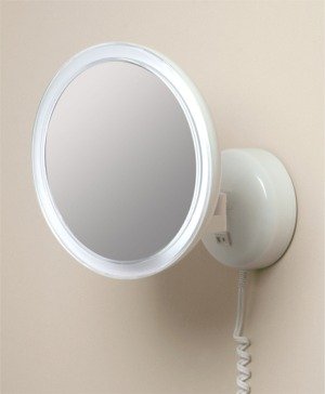 Daylight Fluorescent Lighted 10X Wall Mount Mirror