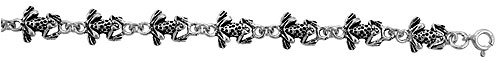 Sterling Silver Frog Charm Bracelet